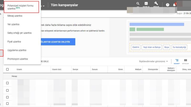 Google Ads Potansiyel Müşteri Formu Uzantısı Nasıl Oluşturulur?