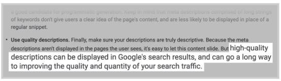 İyi yazılmış açıklama metinlerinin daha fazla tıklama alacağını Google açıkça söylemektedir.